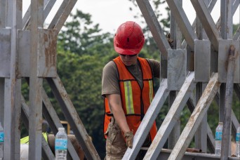 Bridging the gap: 130th Engineer Brigade builds drop bridge on Fort Magsaysay