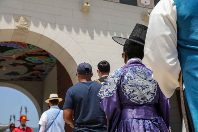 Service members assigned to Camp Casey participate in a community relations tour in Seoul, Republic of Korea, May 23, 2024. The group visited Insadong Street, a popular tourist location for shopping, before eating traditional Korean food and...