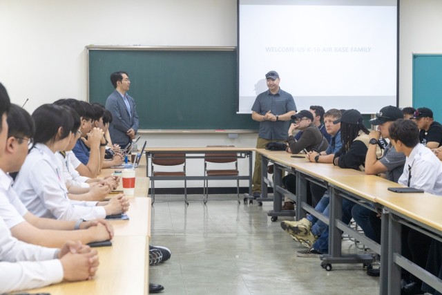U.S. Army Soldiers assigned to K-16 Air Base explore Hanseo University as part of a Cultural Exchange Tour and mentoring program, May 30, 2024. The group of soldiers interacted with students, exchanged information, demonstrated skills and learned...