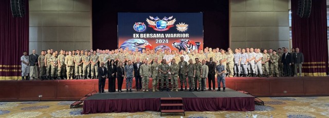 Washington National Guard and Malaysian Armed Forces members participate in the Bersama Warrior 2024 opening ceremonies June 1, 2024, at Kuala Lumpur, Malaysia. The Washington Guard and Malaysia have been partners under the State Partnership...
