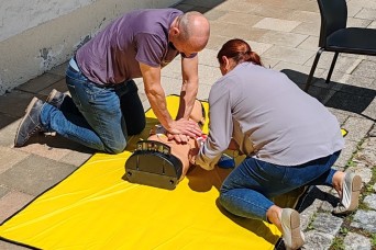 Bavarian Red Cross provides First Aid training to Local National employees at Garmisch