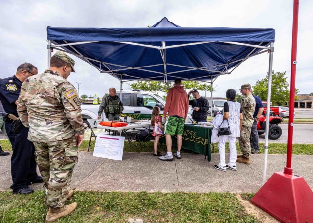 Members of the Fort Knox Directorate of Emergency Services advise residents on summer safety during the 2024 Summer Safety Expo held at Fort Knox, Kentucky June 8. The expo included tips on traffic, fire and conservation safety as well as multiple...