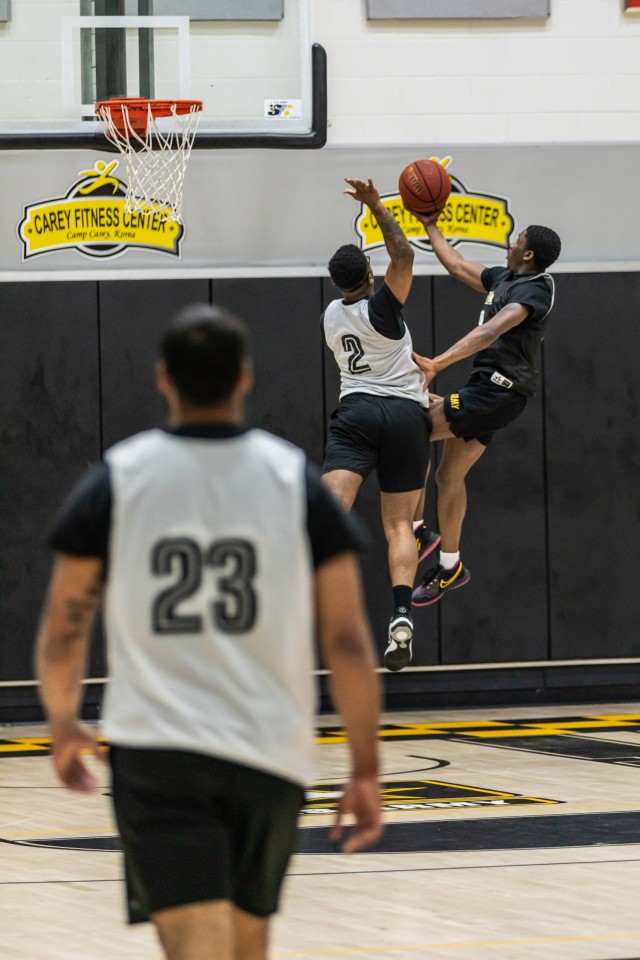 U.S. Army Soldiers and KATUSAs assigned to the U.S. Army Garrison Yongsan-Casey participate in basketball during KFW 2024 on Carey Physical Fitness Center at Camp Casey, Republic of Korea June 11, 2024. The week is filled with multiple sporting...