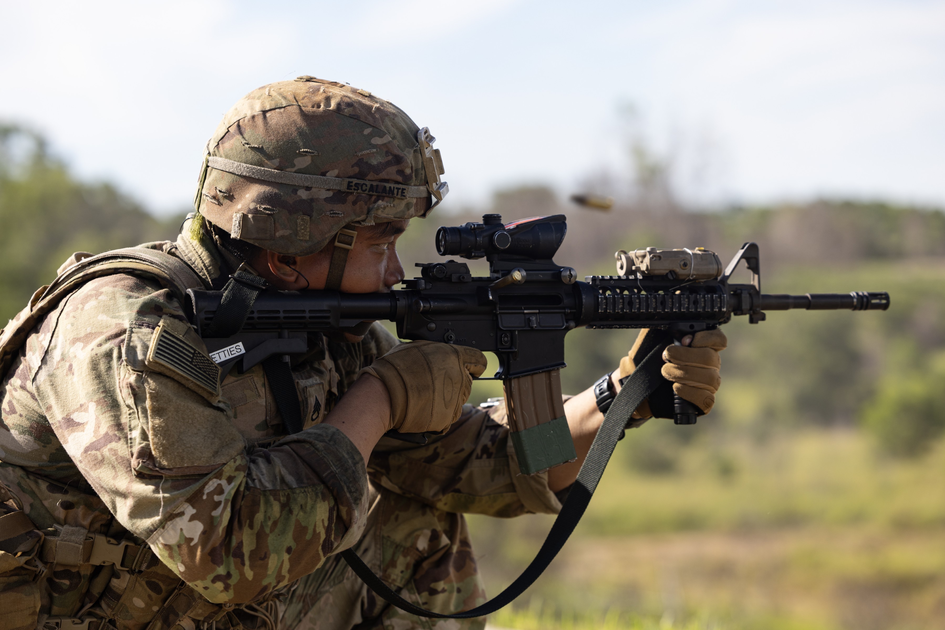 U.S. Army Soldiers with the 3rd Squadron, 4th Cavalry Regiment, 3rd Brigade Combat Team, 25th Infantry Division alongside the 2nd Battalion Royal Brunei Land Force conduct a live-fire exercise during Pahlawan Warrior 24 at Penanjong Garrison,...