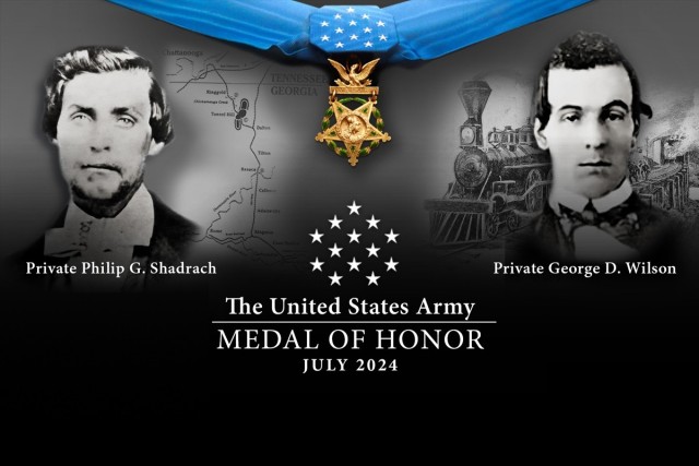 Medal of Honor banner for Pvt. Shadrach and Pvt. Wilson