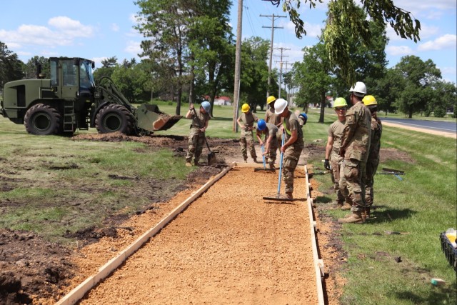 Wisconsin National Guard’s 824th Engineers complete sidewalk troop project during 2024 Fort McCoy training