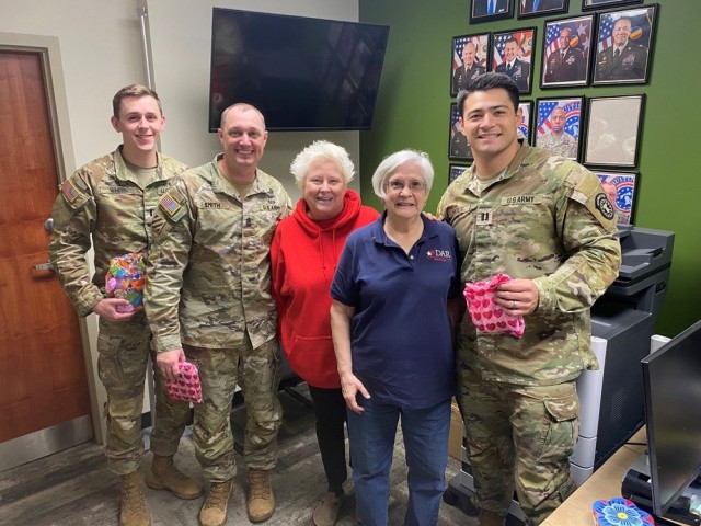 The Maple Hill and Hunt’s Spring Chapters of the National Society Daughters of the American Revolution in Huntsville donated 250 care package items for Valentine bags for Redstone Arsenal and other local military units as part of the Maple...