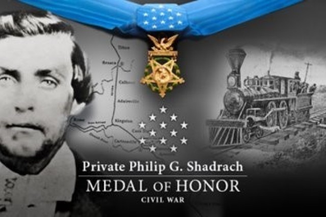 Private Philip G. Shadrach Medal Honor Banner 