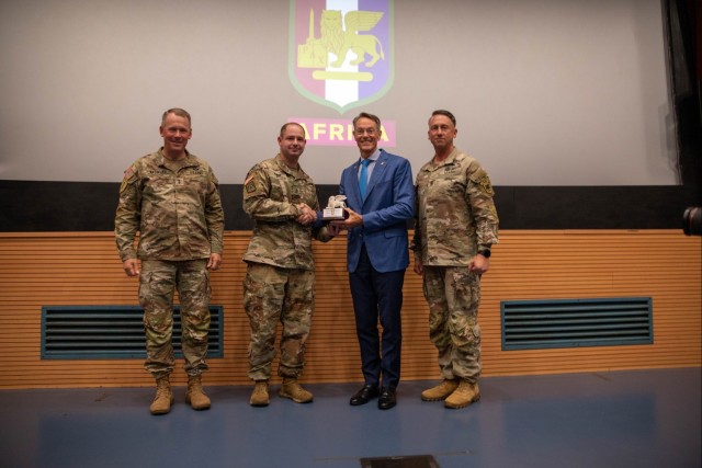Master Sgt. Anthony Hurst receives first Lions Legacy award for NCOs during quarterly All-Hands brief