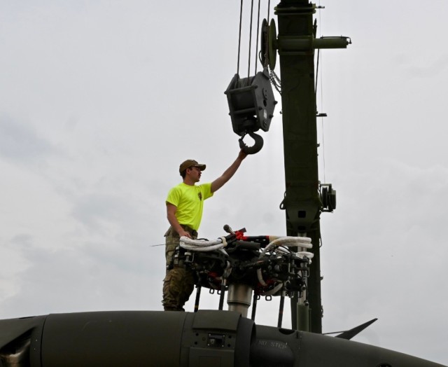 UH-60 Black Hawk Helicopter is transported to BEST Program