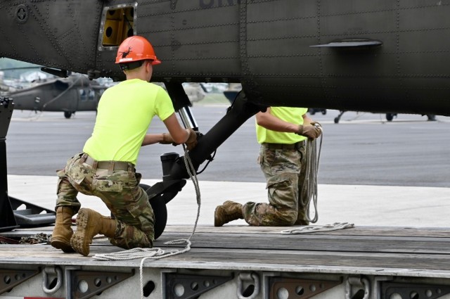 UH-60 Black Hawk Helicopter is transported to BEST Program