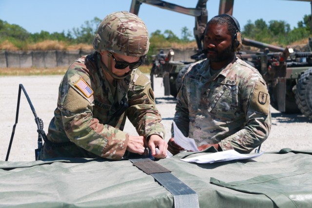 Virginia National Guard Soldiers assigned to the South Boston-based Alpha Company, 429th Brigade Support Battalion, 116th Infantry Brigade Combat Team conduct annual training June 26 2024, at the Army National Guard Sustainment Training Center at...