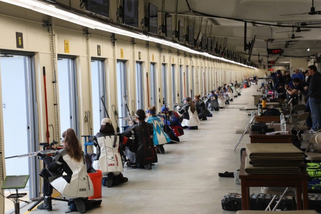 Competitors participate in the 2023 U.S. Army Junior Rifle National Championships hosted by the U.S. Army Marksmanship Unit at Fort Benning, Georgia. The U.S. Army is sponsoring this youth national championship to promote the development of rifle marksmanship skills among American youth and to recognize those who respond to this challenge.