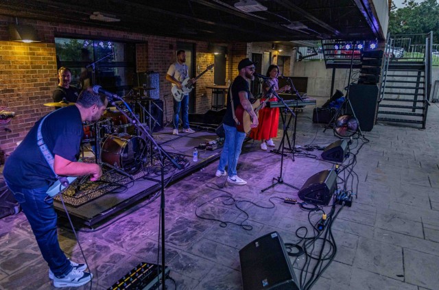 The Dean Heckle Band plays at Fort Knox, Kentucky August 3, 2024. The cover band played at Samuel Adam's Brewhouse on post as the last show of the annual summer concert series.