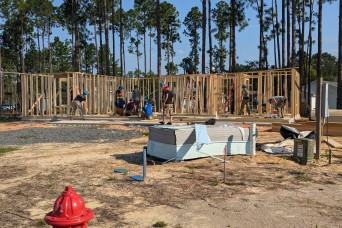 Special Operations Soldiers in Senior Leader Course build homes