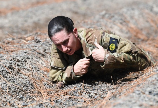 Sergeant Ashley Buhl crawls deep