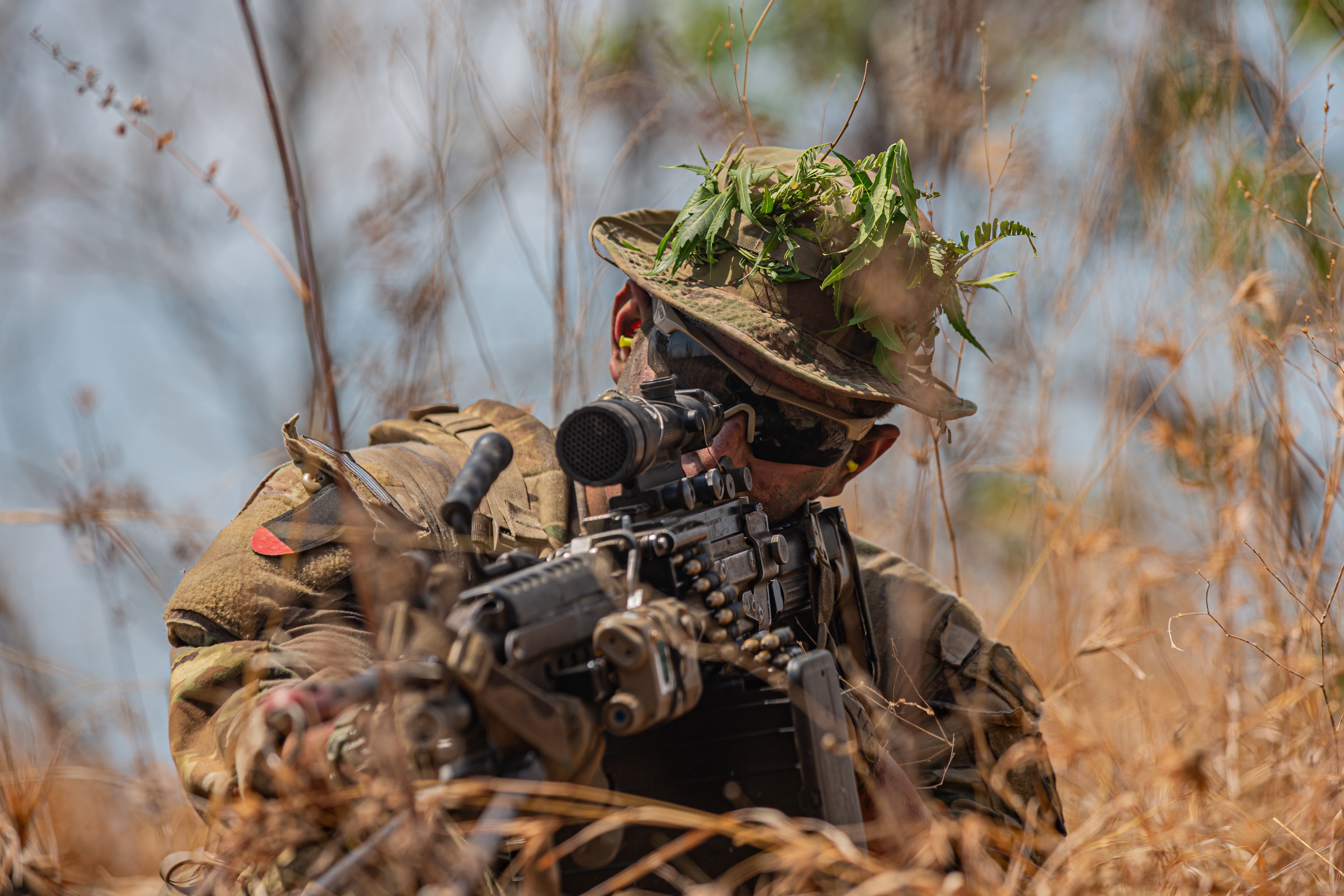 A U.S. Army Soldier assigned to 2nd Battalion, 35th Infantry Regiment, 3rd Infantry Brigade Combat Team pulls security on the objective during Super Garuda Shield 24 at Dodiklatpur 5, Indonesia, Aug. 30, 2024. Super Garuda Shield is an annual...