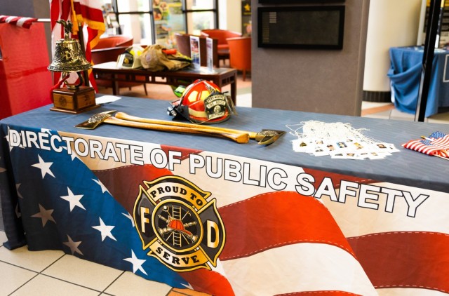 Information is on display for the Fort Novosel firefighters before the 9/11 Memorial Stair Climb inside Bldg. 5700 on Fort Novosel Sept. 6, 2024.