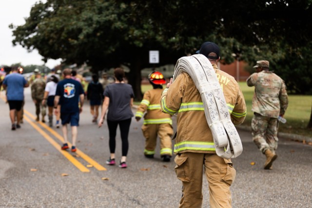 The Fort Novosel Directorate of Public Safety conducts a 9/11 Movin Tribute Wednesday, Sept 11. After a brief ceremony, participants walk 2.33 miles to honor Stephen Siller, an off-duty New York City firefighter, who gave his life while serving...