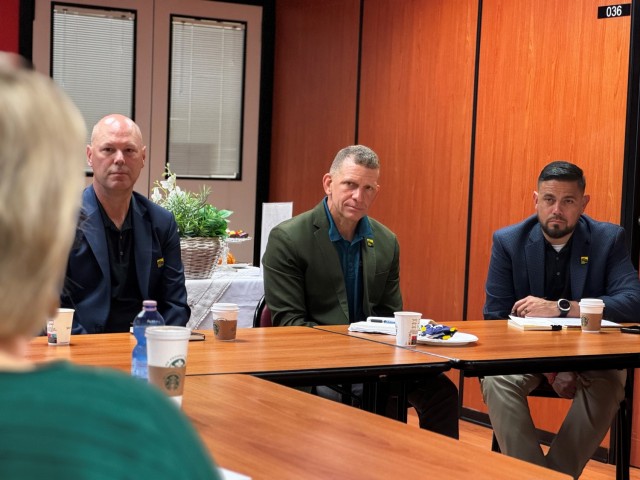 VICENZA, IT- Spouses on Caserma Ederle met Retired U.S. Sgt. Maj. of the Army, Michael “Tony” Grinston, who is now the CEO of Army Emergency Relief to share their concerns and learn about a financial program that helps in emergencies on Sept....