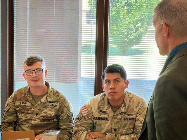 VICENZA, IT- Soldiers on Del Din had the opportunity to have lunch followed by a professional development workshop focused on leadership with Retired U.S. Sgt. Maj. of the Army, Michael “Tony” Grinston, CEO of AER Sept. 9, 2024.