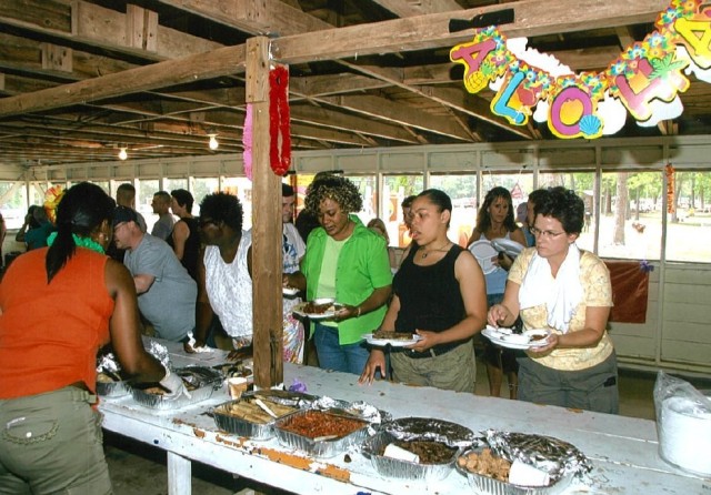 Community members gather for an event on East Beach Lake Tholocco circa 2005.
