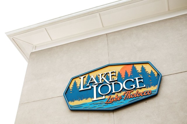 The official sign hangs outside of The Lake Lodge on Lake Tholocco Sept. 16, 2024.