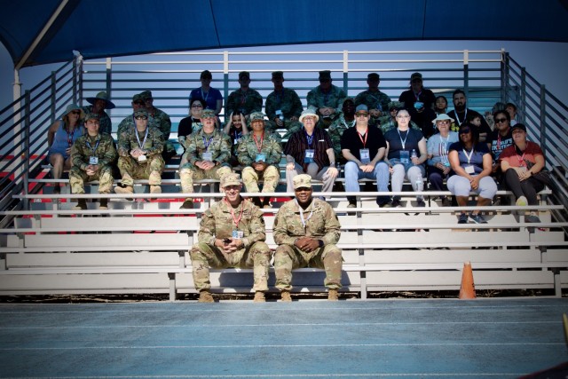 Gold Star Family Day: Fort Irwin welcomes regional Families for a day of remembrance 28 September, 2024. Brig. Gen. Brandon C. Anderson & Command. Sgt. Maj.  Carvet C. Tate, The National Training Center & Fort Irwin Command Team, and staff pose...