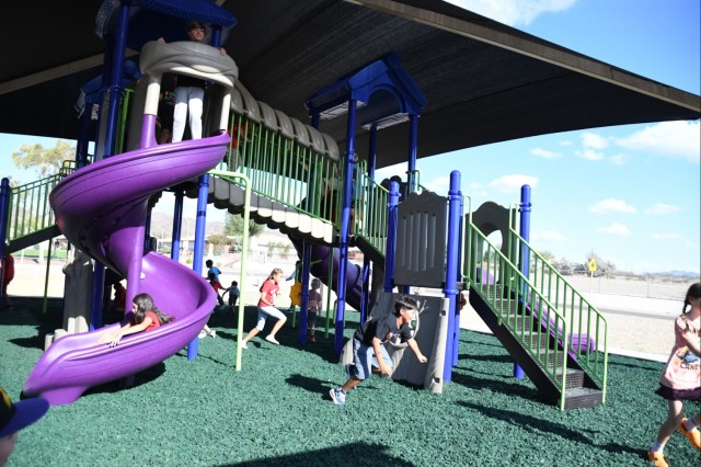 On the afternoon of Oct. 17, 2024, the U.S. Army Garrison Yuma Proving Ground community along with leaders gathered for the ribbon cutting for the Halo Chapel’s front yard playground.