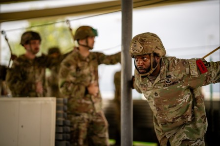 Aviano, Italy (October 18, 2024) — Jumping out of an airplane is a feat that demands both courage and trust. Now imagine doing it 100 times. That&#39;s exactly what 1st Sgt. Jovon Propst, Spartan Company, 54th Brigade Engineer Battalion,...