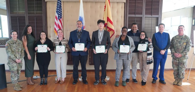 Garrison honors employees during the All Hands awards ceremony