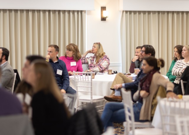 PICATINNY ARSENAL, N.J. - The Morris County Chamber of Commerce LEAD Morris Class of 2025 listens to presentations at The Club at Picatinny as part of “Military Defense Day” on Oct. 16.