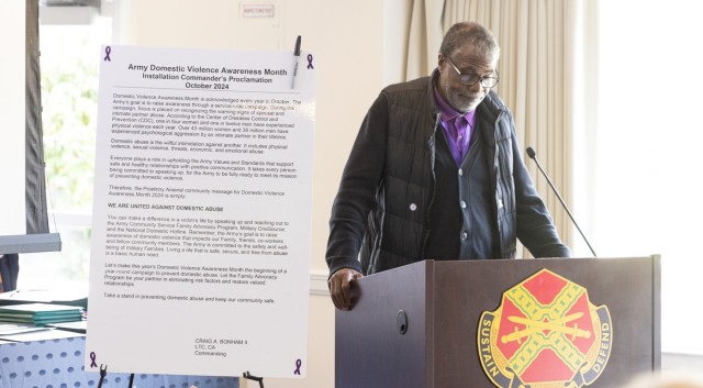PICATINNY ARSENAL, N.J. - Patrick Lawrence, Picatinny Arsenal’s Family Advocacy Program manager, talks about Domestic Violence Awareness Month.