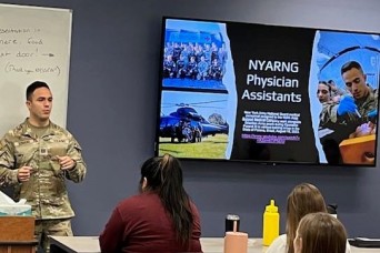 NY Army Guard PA pitches benefits of joining Army Guard at Albany Medical College