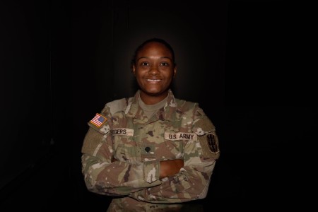 Spc. Jakala Rogers poses for a photo on Schofield Barracks, Hawaii, Oct. 25, 2025. Rogers decision to join the Army influenced her brother Delvontae to join and is now serving as a multiple launch rocket system crewmember with 210th Field...