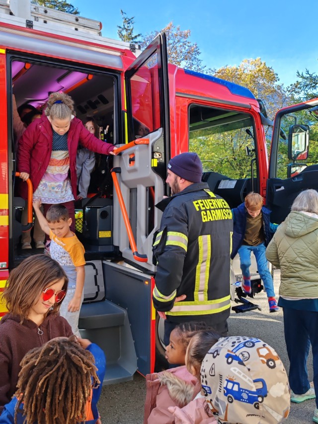 Garmisch Elementary and Middle School students had the opportunity to learn about fire prevention from host nation firefighters during Fire Prevention Week, Oct. 6-12, 2024.
