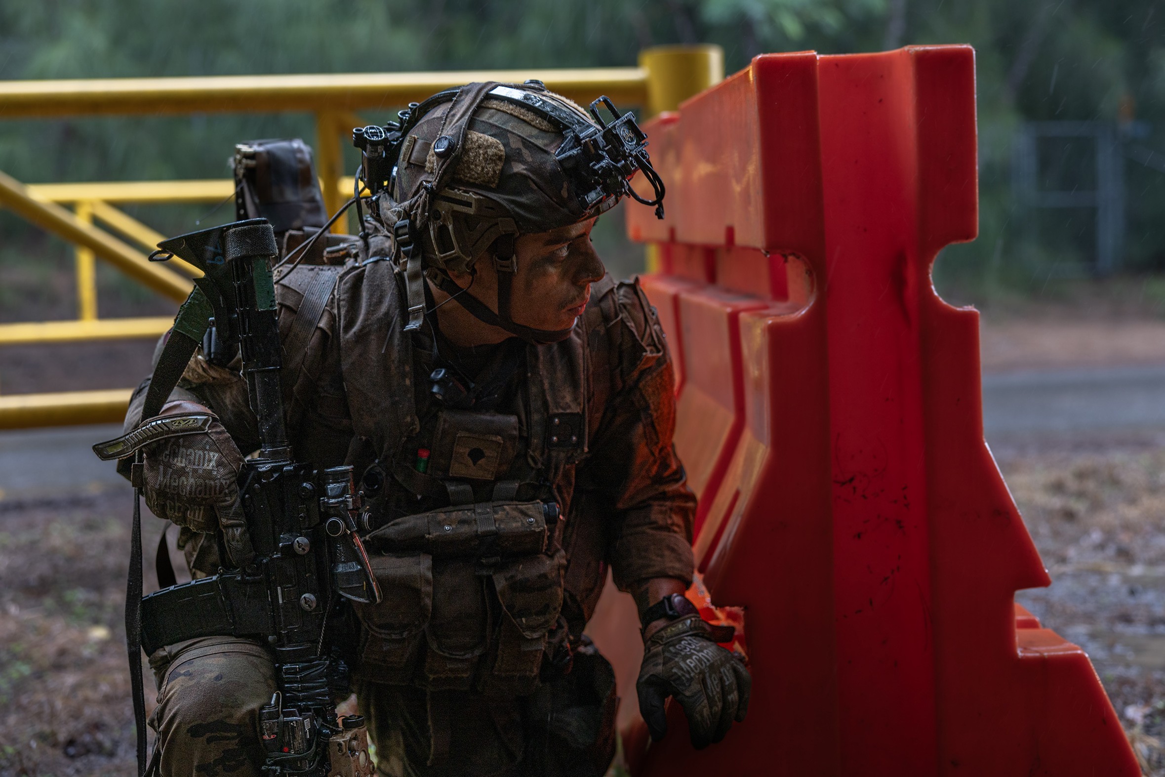 A Soldier trains during Joint Pacific Multinational Readiness Center 25-01 at Kahuku Training Area, Hawaii, Oct. 14, 2024. The training prepares service members for various environments and conditions where they are most likely to operate.