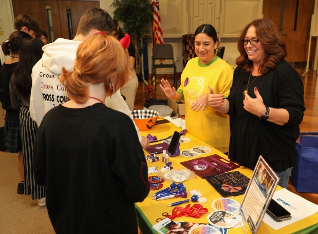 Zama Middle High School launched its anti-drug campaign with a ribbon cutting and pledge while local organizations shared healthy lifestyle tips with students on Oct. 28, 2024, at Camp Zama, Japan. The Red Ribbon is celebrated every year. .