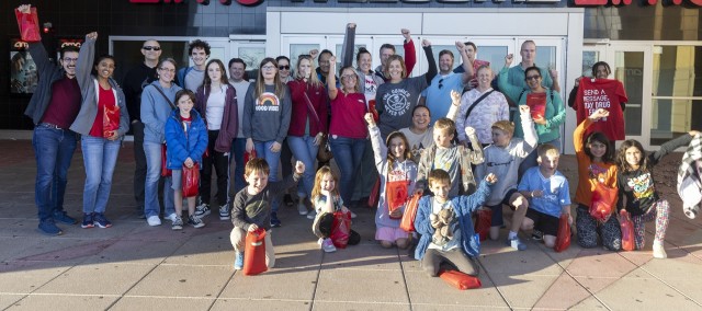 ROCKAWAY, NJ - Employees and family members of Picatinny Arsenal live a "movie night" at the AMC Theaters as part of this year's annual Red Ribbon Campaign.