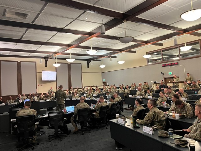 One hundred and fifty National Guard Soldiers from five states trained together at Fort Leavenworth, Kansas, Oct. 28-31 to prepare for the 42nd Infantry Division headquarters Middle East deployment next summer.