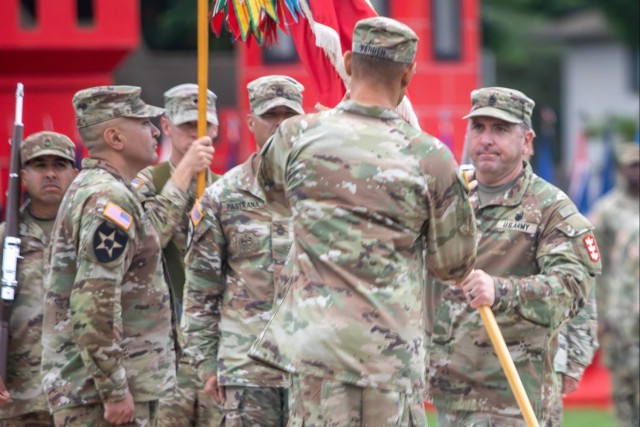 The 84th Engineer Battalion held a change of service ceremony