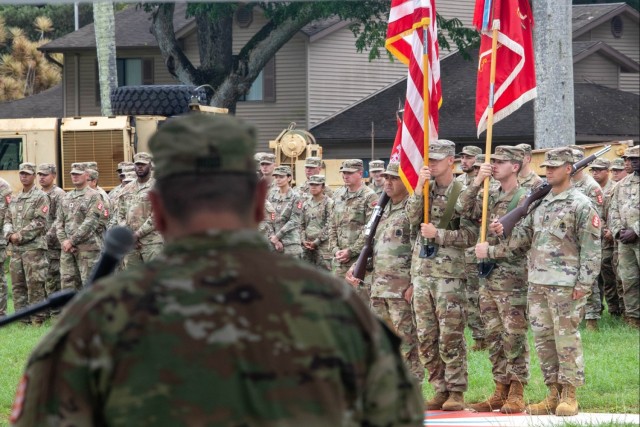 The 84th Engineer Battalion held a change of service ceremony