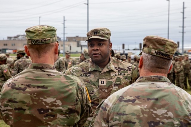 The 495th is commanded by Capt. Akeem Gaskin and 1st Sgt. Keith Knowlton....