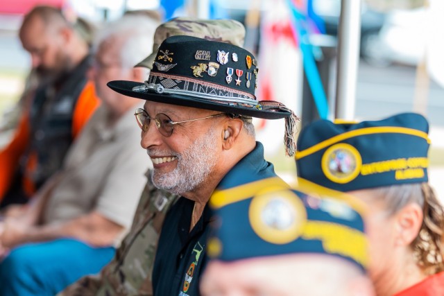 Veterans are honored during the Veterans Day Ceremony on Fort Novosel, Nov. 8, 2024.