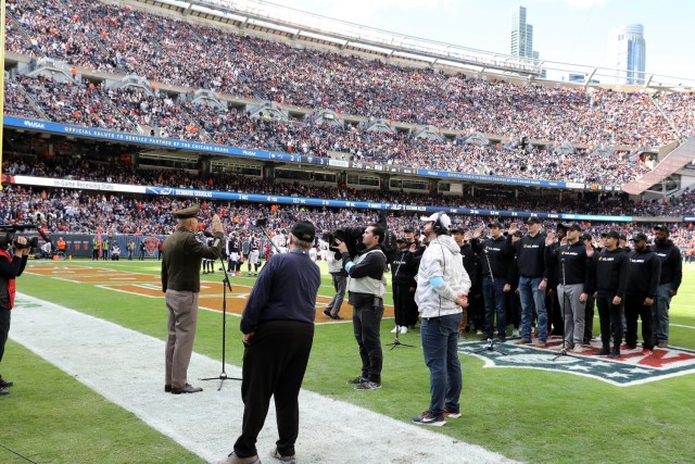 Veterans receive honor at Soldier Field during Chicago Bears 'Salute to Service' game