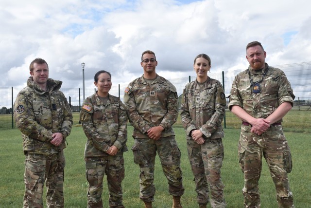 U.S. Army 1st Space Brigade Soldiers visit the United Kingdom&#39;s Multi-Role Space Squadron at Royal Air Force Base Waddington, Lincolnshire, England, on Sept. 26, 2024. The 1st Space Brigade and MRSS work closely through exchange officer...