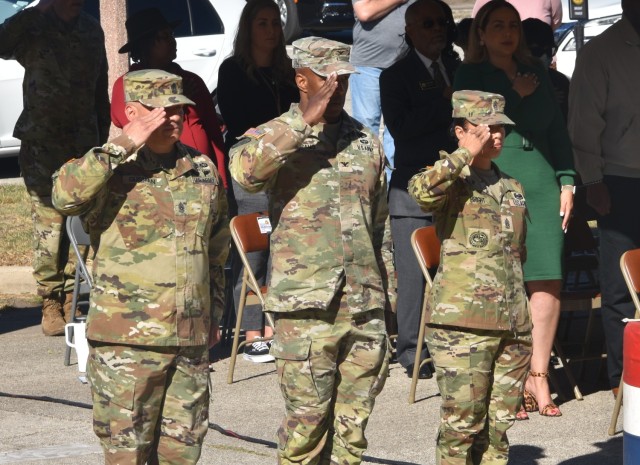 MICC Leaders Salute During National Anthem