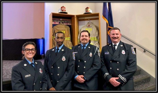 From left: Firefighter/Medic Nicole Fazio; firefighter Ryan McCall; firefighter Jonathan Rankins; Capt. Timothy Gensimore after completing the Northern Virginia Leadership Institute course Nov. 1. This is one of many collaborations…