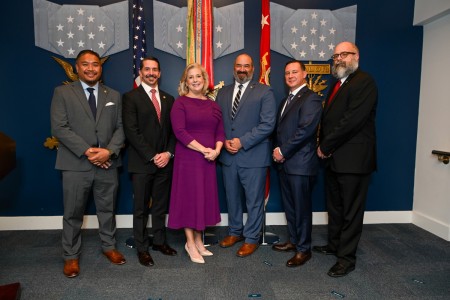 Secretary of the Army, Hon. Christine Wormuth, hosts a Civilian Aides to the Secretary of the Army (CASA) Investiture ceremony for five new CASAs at the Pentagon’s Hall of Heroes on Dec. 3, 2024. The five new CASAs, in order from left to right,...