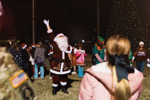 Santa Clause arrives at Fort Novosel’s annual Winterfest event Dec. 7, 2024.